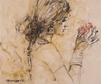 Moazzam Ali, Flower & Flower Series, 20 x 24 Inch, Watercolor on Paper, Figurative Painting, AC-MOZ-155